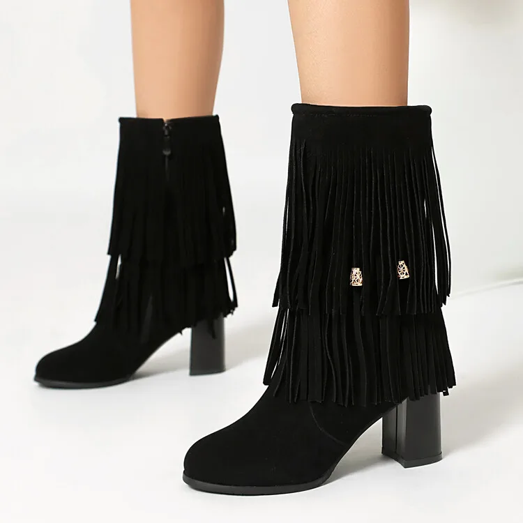 Обувь Женские резиновые сапоги с круглым носком на молнии Роскошная