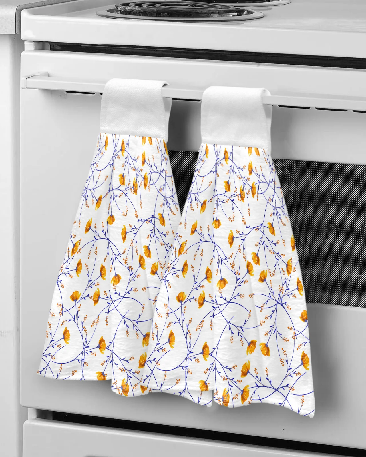 

Vintage Flower Plant Leaf Autumn Hand Towel Microfiber Hanging Wipes Cloth Cleaning Towel Bathroom Kitchen Tools Accessories