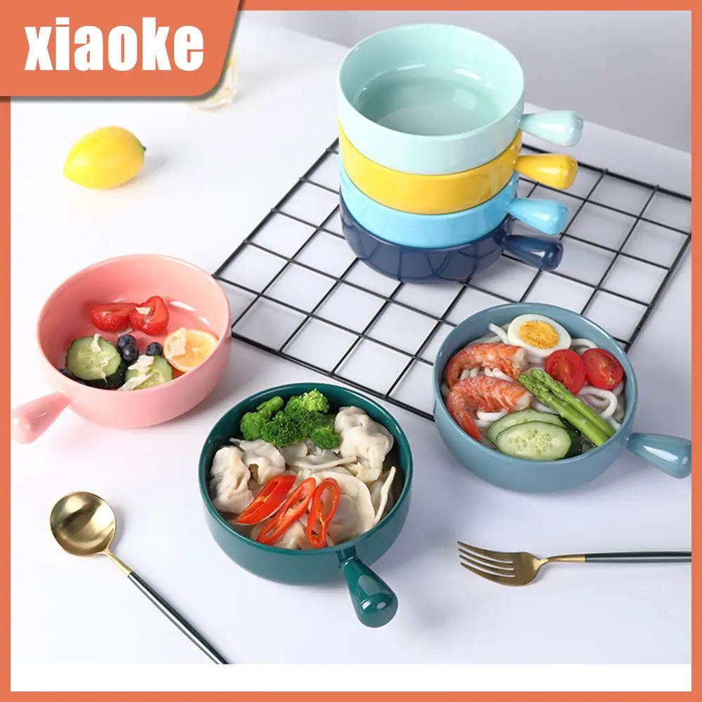 

Commercial Creative Tableware High Temperatyre Resistant Single Handle Restaurant Breakfast Bowl Nordic Tableware Versatile