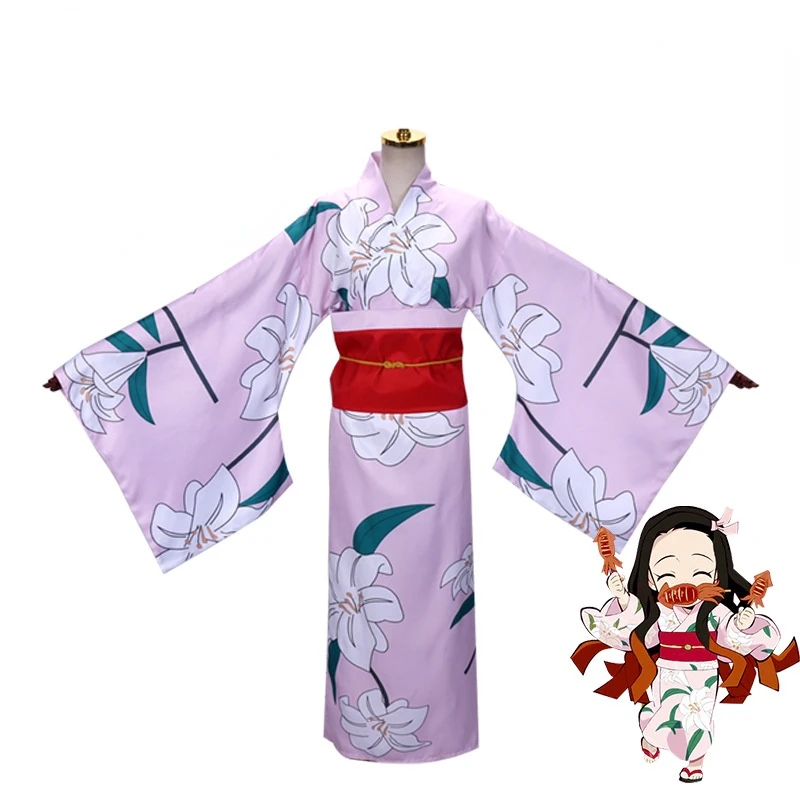 

Anime Demon Slayer Cosplay Costumes Kimono Kamado Nezuko Mitsuri Kanroji Kisatsutai Halloween Outfit Stage Clothes Foe Unisex