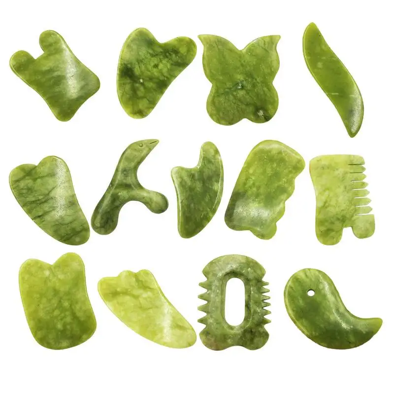 

Натуральные нефритовые бриллианты для красоты гуаша, инструменты, нефритовый массажер гуаша, массажер для лица, скребки, уход за здоровьем, камень для лица