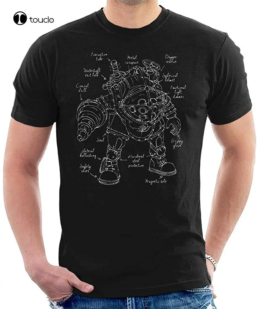 

Мужская футболка Bioshock с изображением большого папы, Аниме футболки