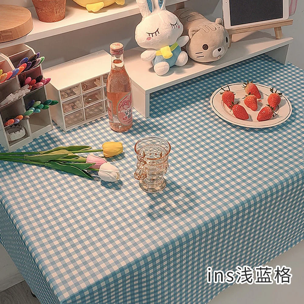 

Modern Table Living Room Plaid Tablecloth Jacquard Fabric Checkered Desk Table Cloth Mat Background Cloth Nordic