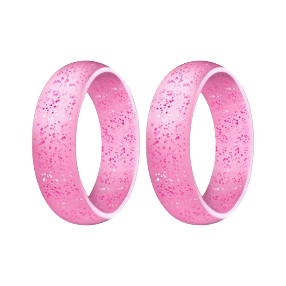 

5.7mm Popular for Women Silicone Cool Rings Silicone Wedding Ring Environmental Pink Outdoor Sports RingX2 4