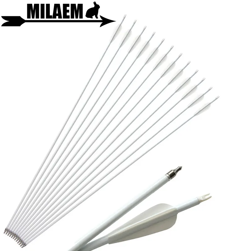 

6/12pcs 30inch Archery Carbon Arrows Spine 500 Mix Carbon Arrows Hunting Recurve Bow Compound Bow Shooting Accessories