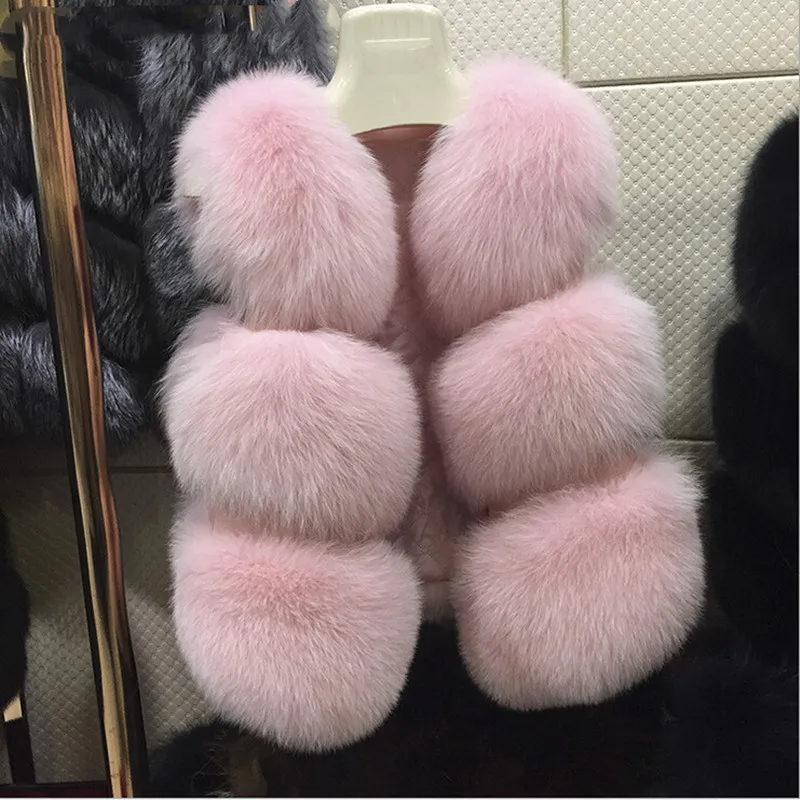 Hot Sale Natural Fox Fur Vest For Women Waistcoat Coats Luxury Short Real Fox Fur Coat Female Winter Jacket