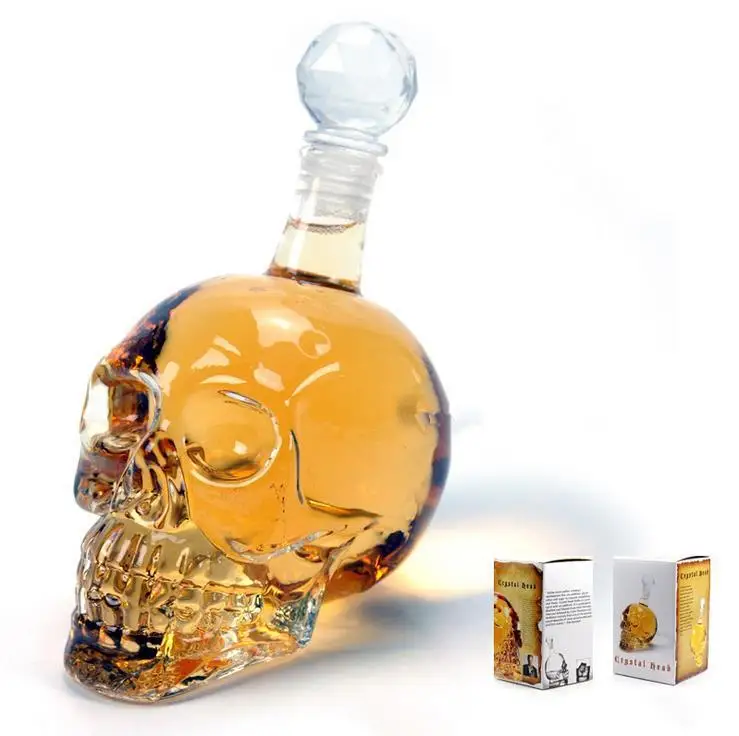 

Skull Bottles Skull Vodka Bottles Fashion Creative Glass Bottles Creative Crystal Lid Wine Bottles