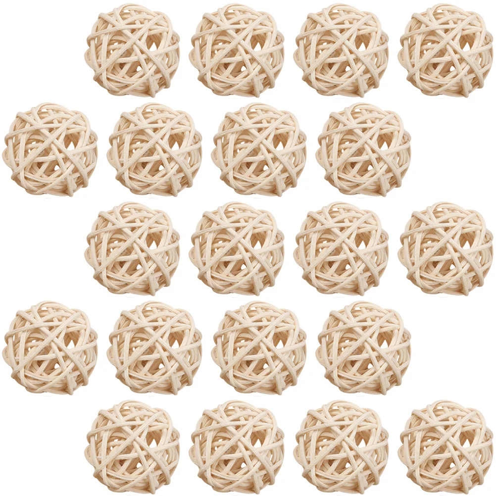 

20 Pcs Rattan Balls Crafts Beige Decor Table Accessories Aromatherapy Replacement Retro Parts Vase Filler Wicker Stick