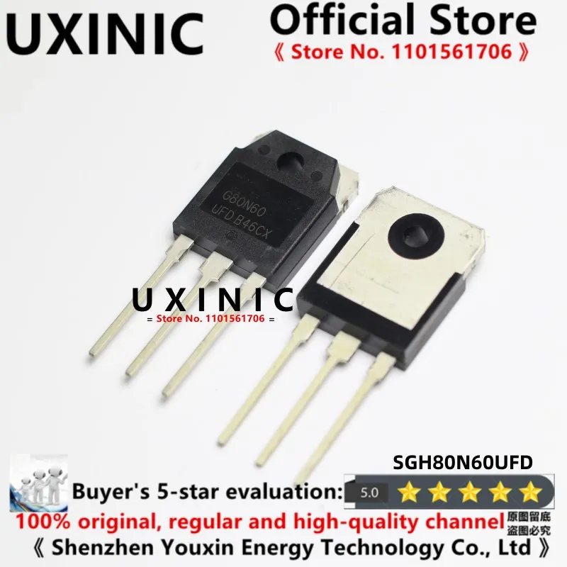 

UXINIC 100% New Imported Original G80N60UFD SGH80N60UFD G80N60 TO-247 Transistor Tor IGBT Ultrasonic Welding Machine 80A 600V