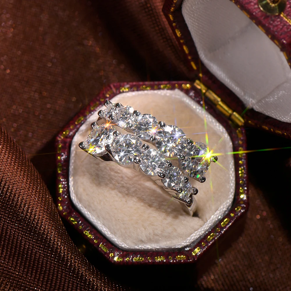 Женские кольца с муассанитом цвета D 3 26 карата обручальные со сверкающими