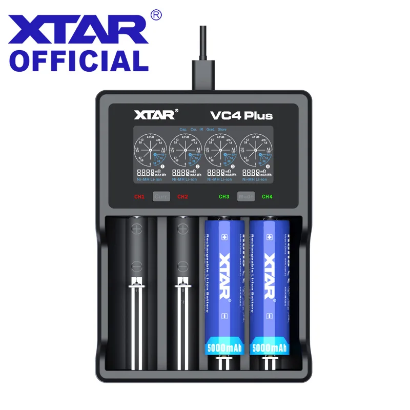 XTAR 18650 быстрое зарядное устройство QC3.0 зарядка AA перезаряжаемые литий-ионные