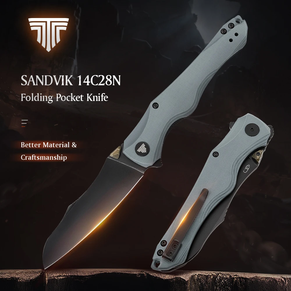 Складной нож TRIVISA для мужчин карманный с зажимом 3 89 дюймов 14C28N походные ножи