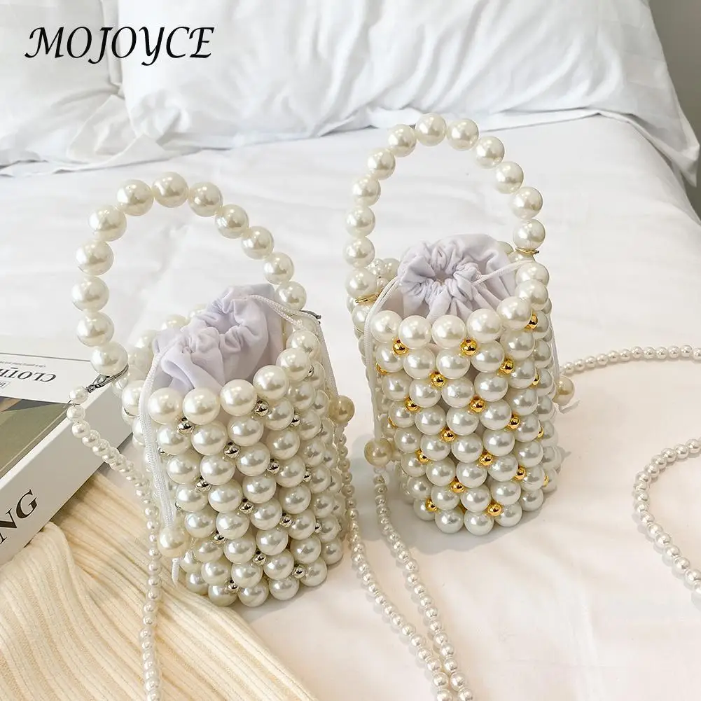 

Женская сумка-клатч на цепочке, с жемчугом и бусинами