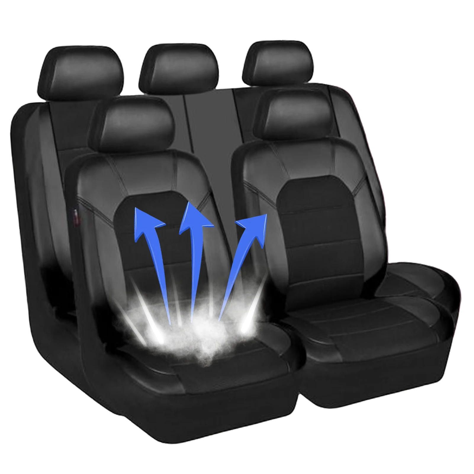 

New Car Seat Cover Universal PU Leather Seat Cover Car Interior Decor Front Seat And Back Seat Protective Cover Auto Accessories