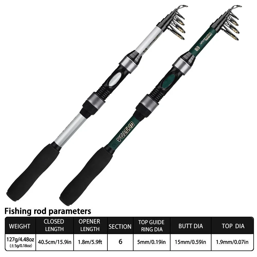 Профессиональная телескопическая удочка из углеродного волокна 1 8 м удочки для