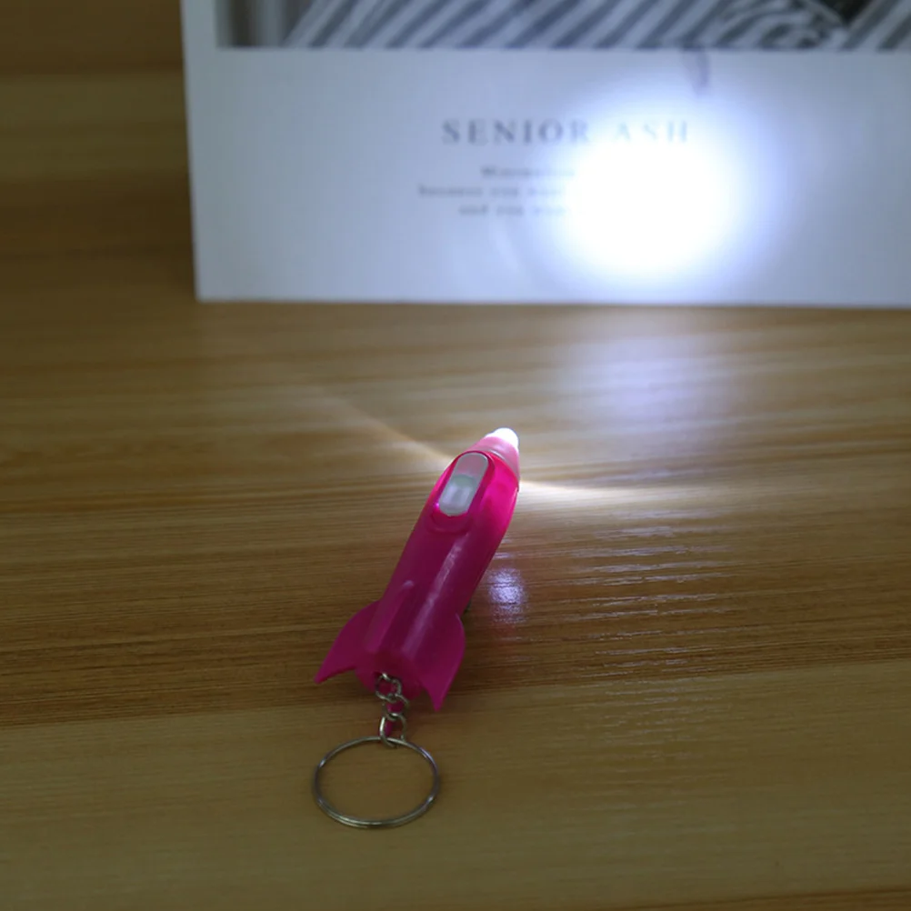 Flashlight Key Rocket Party Space Favors Keychains In Bulk Flashlights Pendant Bulk Kids Ring Light Hanging Backpack Outer
