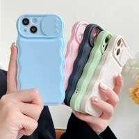 slide camera protection candy phone case for iphone 11 13 12 iphone11 iphone13 pro max shockproof wave bumper soft back cover
