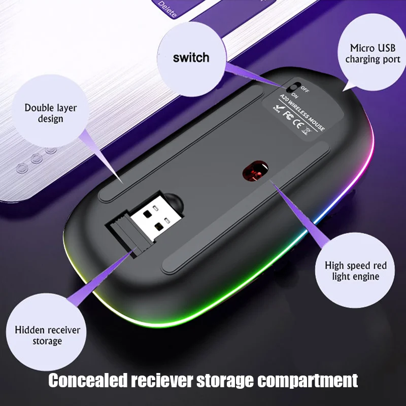 Мышь Компьютерная A20 аккумуляторная Бесшумная 2 4 ГГц USB |