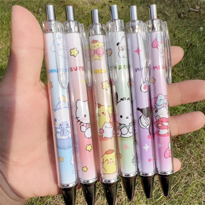 

Limted Sanrio гелевая ручка 12/24 шт. мультфильм Hello Kitty Kuromi почтовые канцелярские принадлежности для студентов 0,5 мм Черные милые подарки для школы и офиса