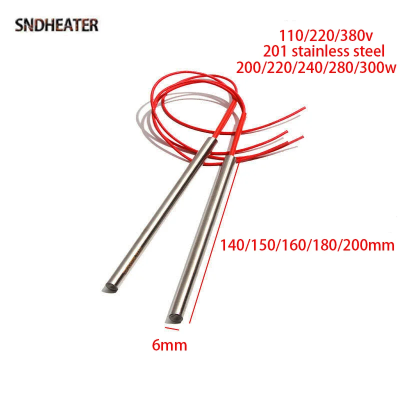 

SNDHEATER Картриджный нагреватель 6 мм 140-200 мм 200-300 Вт