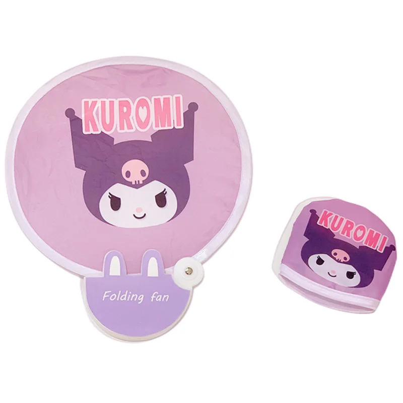 

Anime Cartoon Kuromi My Melody Cinnamoroll Cute Mini Shrink To Send Storage Bag Small Fan Portable Foldable Round Fan