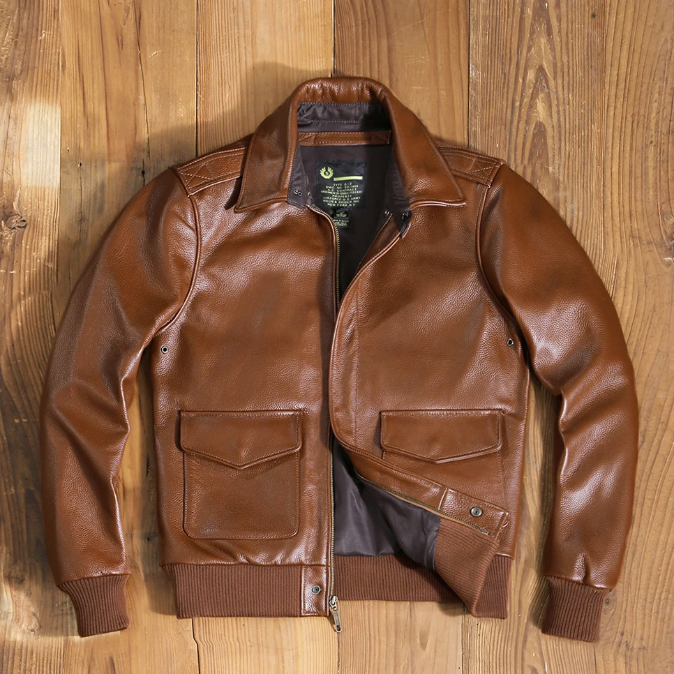 

Blunt Razor Benefits Product! American Vintage Head Leather Leather Men's A2 Pilot Air Force Leather Jacket Plus Size Jacket