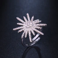 2022 trend charm white aaa cubic zirconia rings for women girl cute snowflake crystal ring fashion jewelry bijoux christmas gift