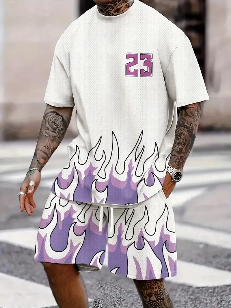 Модные спортивные повседневные шорты с короткими рукавами уличный повседневный