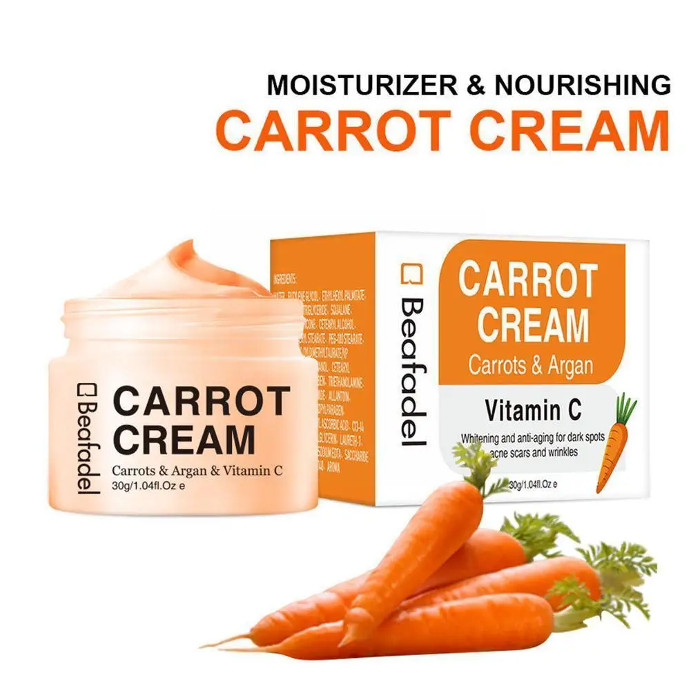 

30ml Face Whitening Cream Carrot Face Cream Vitamin Blemish Care Brighten Skin Natural Freckle C Dark Corrector Remover Spo J8E9