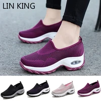 lin king big size slip on women vulcanized shoes fashion summer outdoor casual sneakers breathable hollow out woman lazy loafers