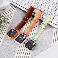 braided solo loop strap for apple watch band case 7 45mm 41mm 42mm 44mm 40mm 38mm nylon bracelet belt iwatch series 6 5 4 cover