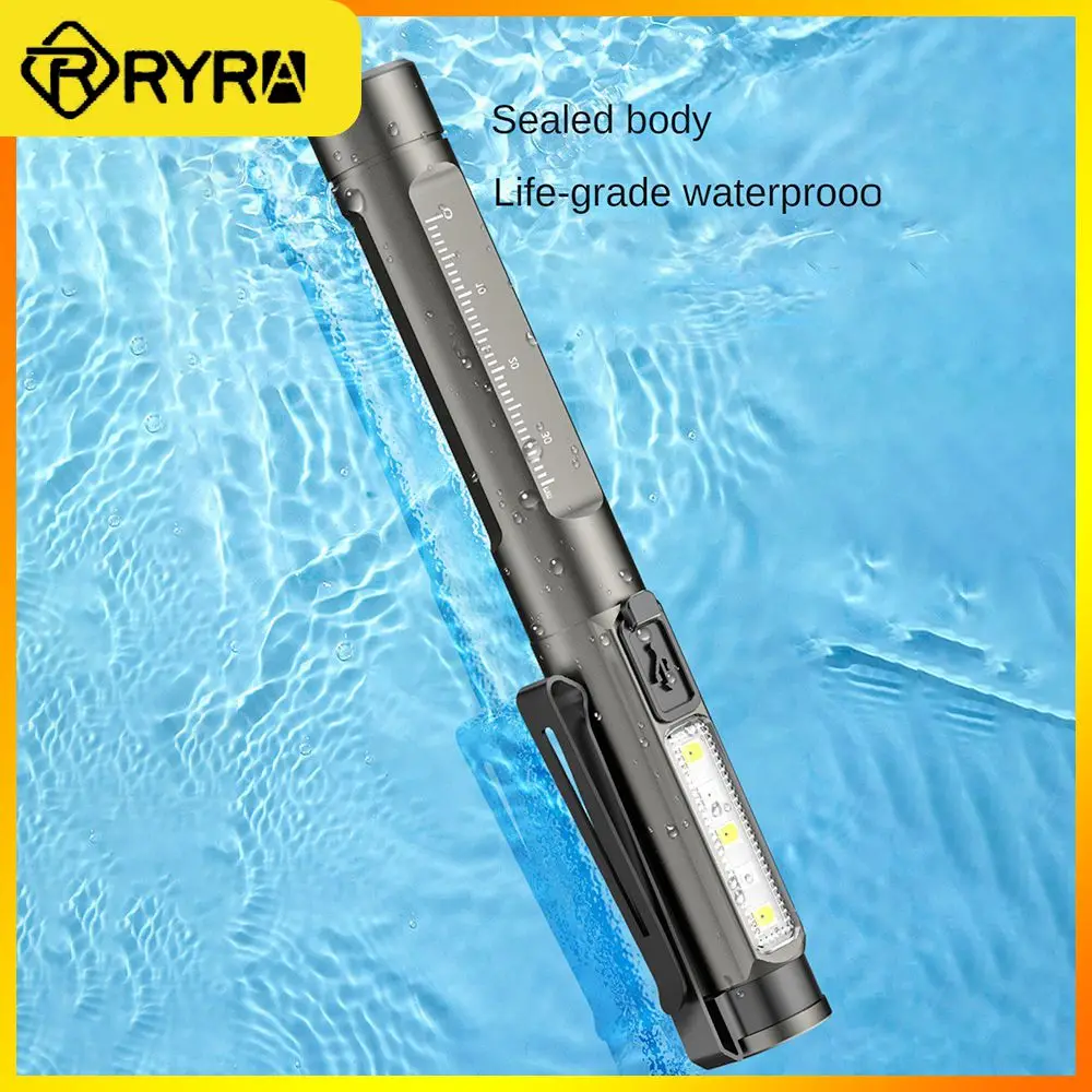 Easy To Use Dual Light Source Pen Light Portable Metal Clip Long Battery Life Flashlight Living Grade Waterproofing