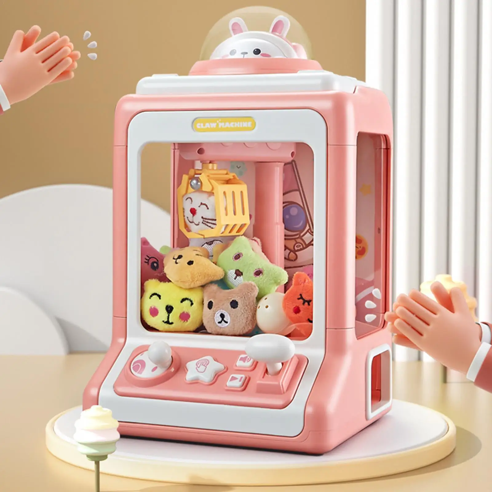 

Mini Claw Machine Household Cartoon Automatic Toy Machine Mini Claw Christmas Kids Crane Gift Game Catch N2m6