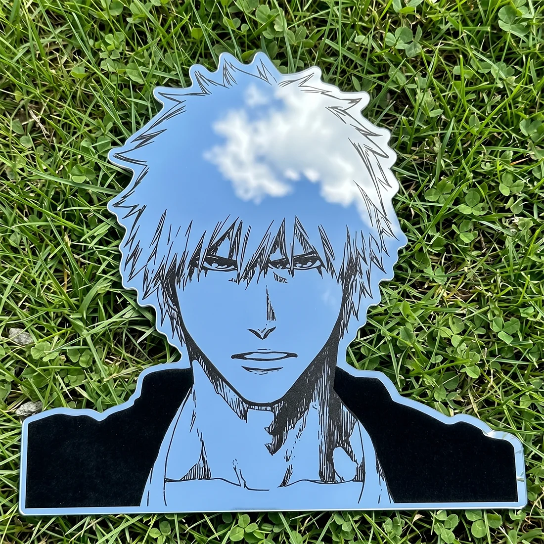 Фото Аниме-зеркало BLEACH Ichigo, настенное, самоклеящееся, акриловое, декоративное, для фанатов, для спальни, настенный декор, подарок №2