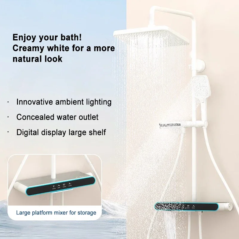 Умный термостатический душевой набор с цифровым дисплеем из меди