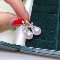 meibapj new fashion luxurious freshwater pearl flower drop earrings real 925 sterling silver fine charm jewelry for women