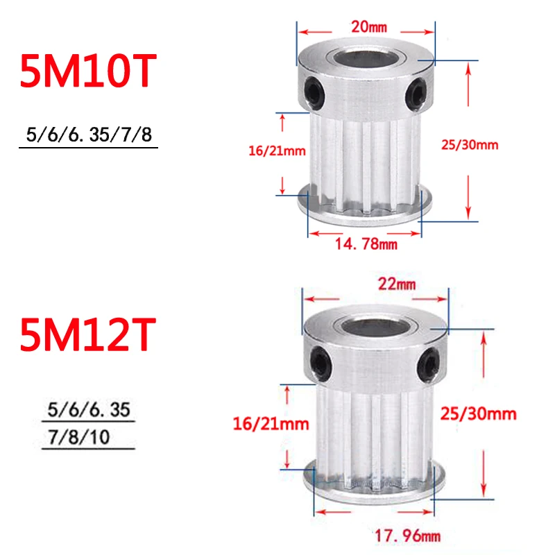 Ременной шкив для синхронизации с выпуклым шагом Ширина 16/21 мм 5 М10/12/14/15 зубьев