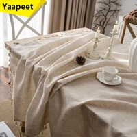 rectangular tassel tablecloth soft vintage cotton linen tablecloth ramadan decorations for home decor fireplace countertop mat