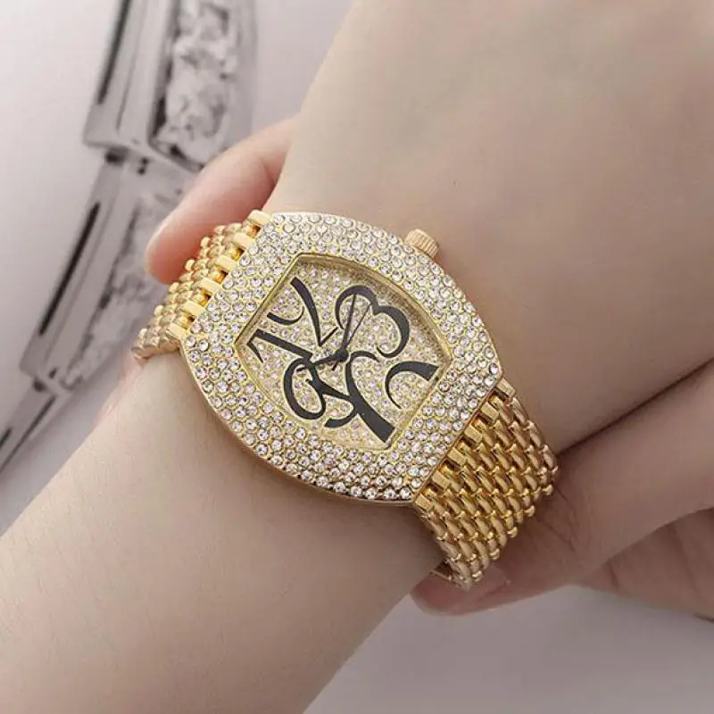 Fashion Rectangle Quartz Luxury Rhinestone Dial Casual Watches Stainless Strap Fashionable Clock Waterproof Wristwatch for Women