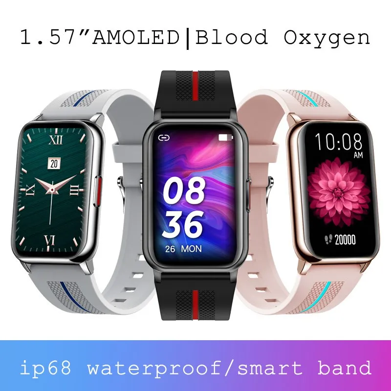 

Smart Band H76 Fitness Watch Tracker Wristband Waterproof Water Monitor Heart Rate Oxygen In Blood Oled Screen For Huawei Best