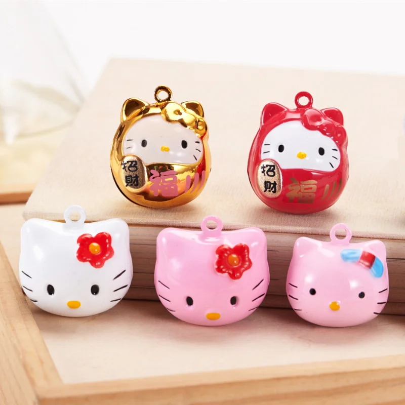 

Hellokittys Cartoon Bell Pet Accessories DIY Model Mobile Phone Pendant Keychain Unisex