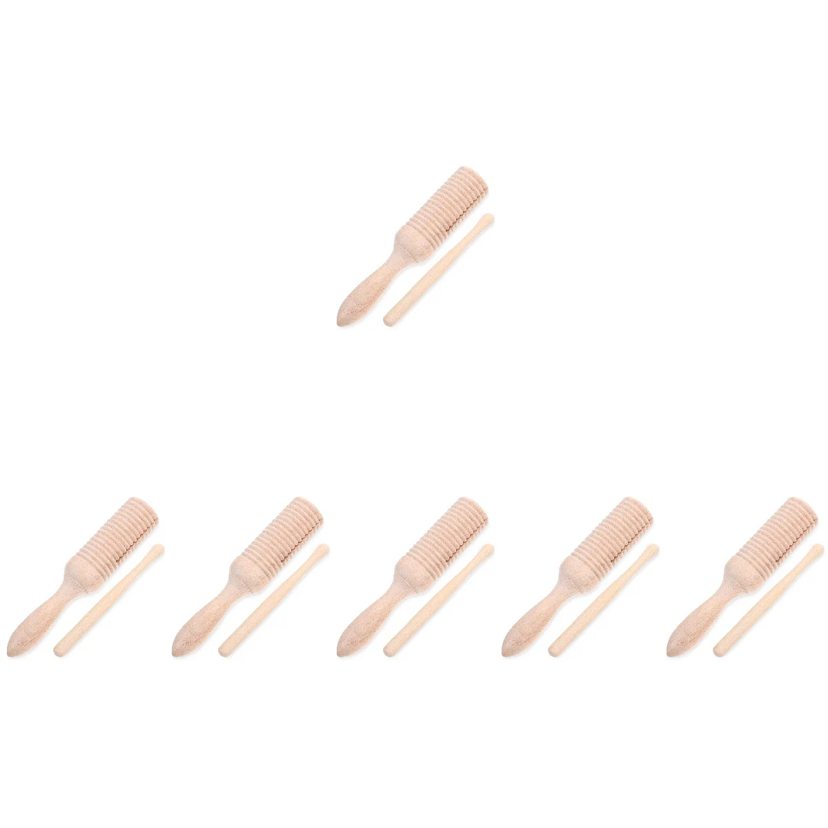 

6 Pieces Single Barrel Educational Musical Instruments Kids Wood Guiro Toddler Toy Latin Preschool