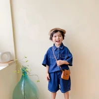 childrens denim sets baby girl jeans boys korean fashion clothes kids two piece clothing set baby short and top 2 piece outfit