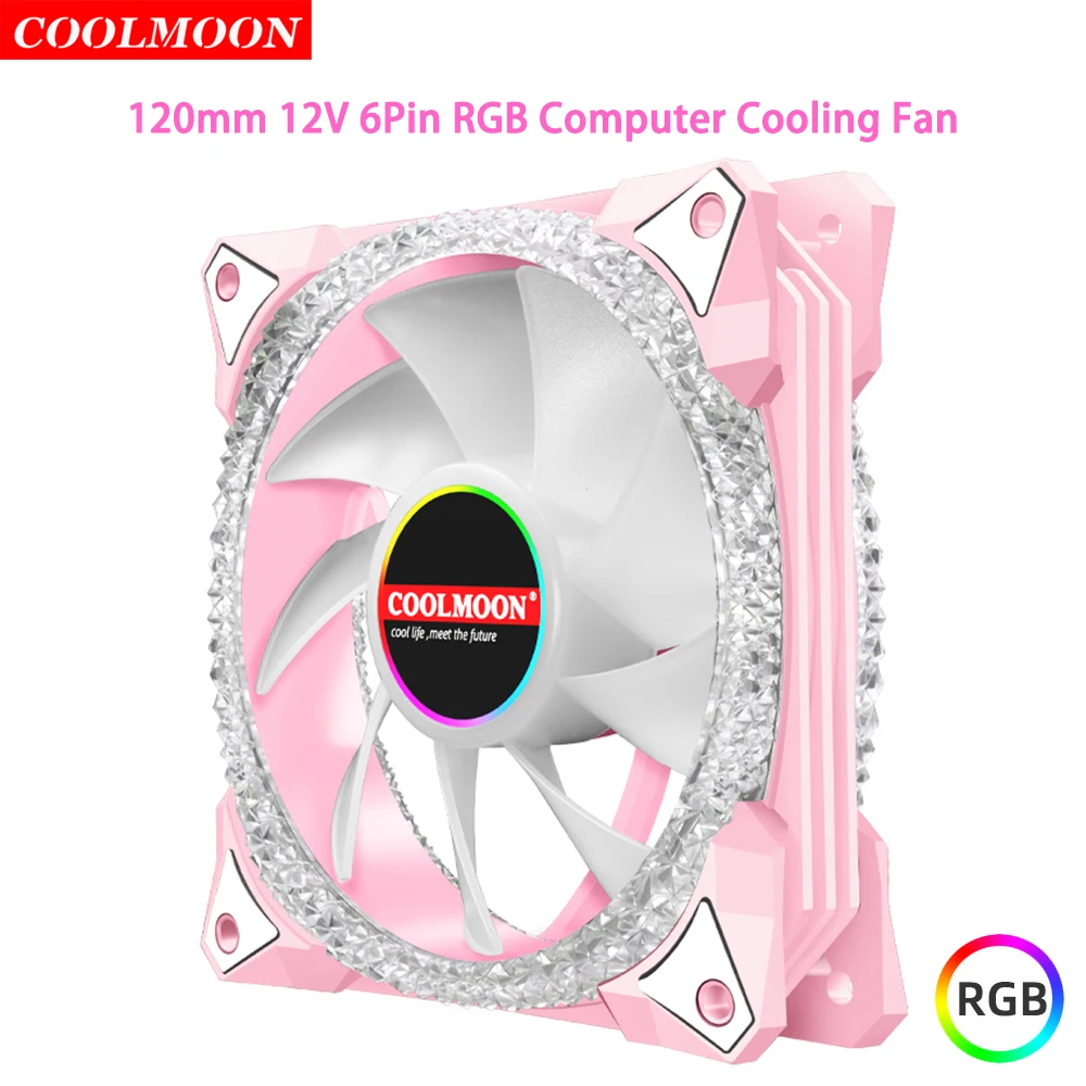 

Coolmoon 1200 об/мин 12 В 6Pin RGB светодиодсветодиодный вентиляторы кулер игровая видеокарта 12025 "Сделай Сам чехол для ПК теплоотвод подшипник 120 мм D16