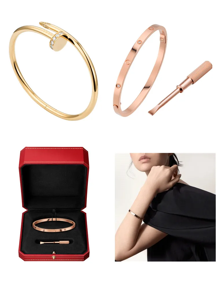 Fashion Lover Bracelet Couple Bracelet Titanium Steel Gold Color Cross Screw Bracelets & Bangles For Men Women Lover bracelet