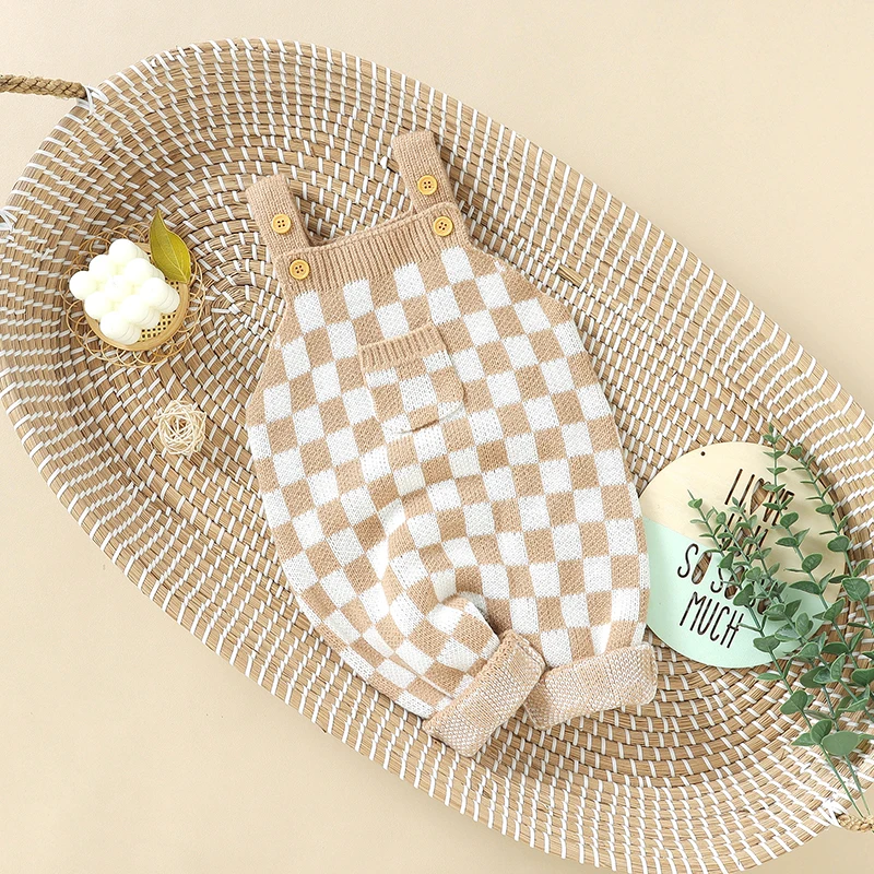 

Комбинезоны детские клетчатые, без рукавов, на возраст 0-18 месяцев