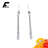 charm earrings 925 silver jewelry accessories long style zircon gemstones drop earrings for women wedding engagement party gift