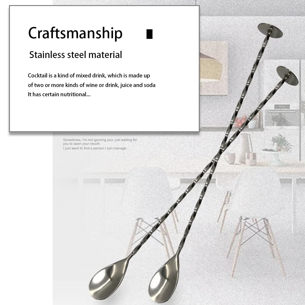 

Виниловая мешалка с длинной ручкой для бара, паба, дома, кухни, блендер для напитков, витая чашка, ложка из нержавеющей стали для перемешиван...