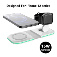 15w for macsafe airpods holder dual charge desktop stand folding magnetic charger for iphone 12pro max quick wireless charging