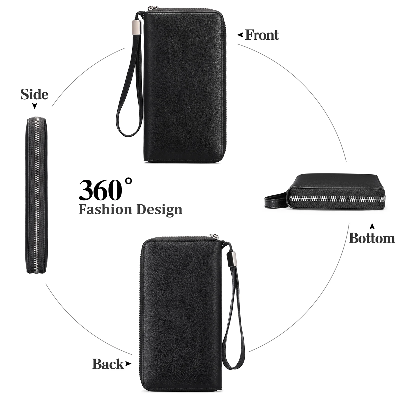 Long Women's Wallet Female Purses Tassel Coin Purse Card Holder Wallets Zipper Pu Leather Clutch Luxury Money Phone Bag